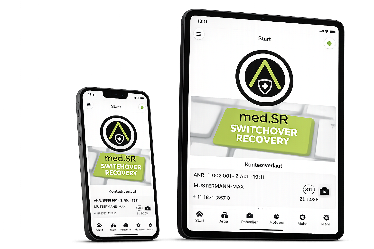 med.SR App auf Smartphone und Tablet